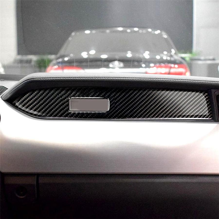 Carbon Fiber Look Interior Dashboard Panel Cover Trim For Ford Mustang 2015-2019