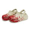 Crocs Crush Clog 811 Manufacturing Truth Scene Special Shoe Box Ink Splashing Poop Feeling Hole Shoes Unisex Bone White Red