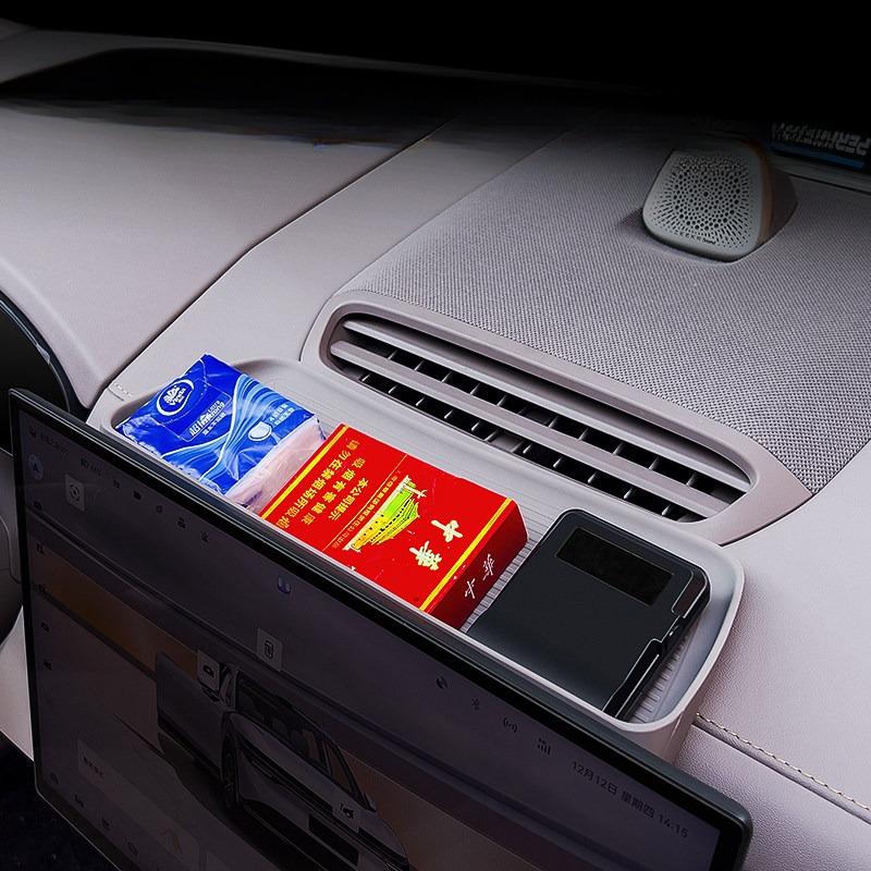 For Zeekr 7X 2025 2026 Car Storage Box Behind The Screen ETC Silicone Center Console Screen Storage Box Car Interior Accessories