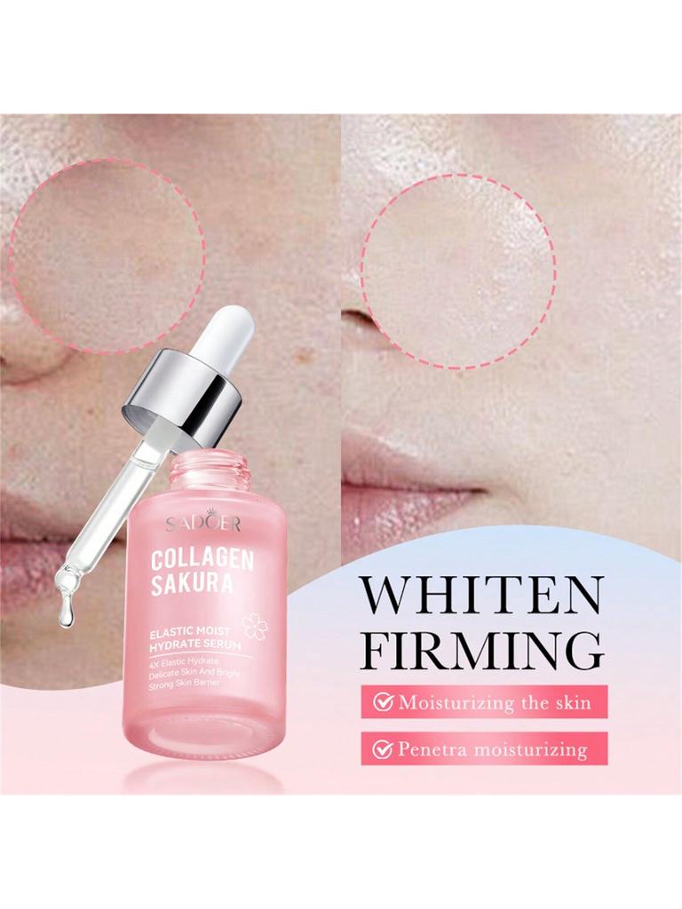 1Pc COLLAGEN SAKURA ELASTIC MOIST HYDRATE SERUM With 30ml Sakura Extract Moistening The Skin Make Sk