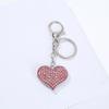 Sparkling Heart Keychain With Rhinestones Accent Zinc Alloy Design Bag Hanging Decoration For Women Gift Giving