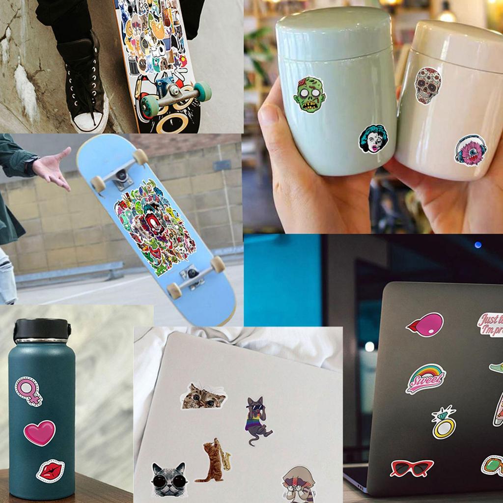 10/65PCS Halloween Stickers Cat and Skull Graffiti Stickers Water Bottle Laptop Mobile Phone Skateboard Suitcase Kids Adult Stickers