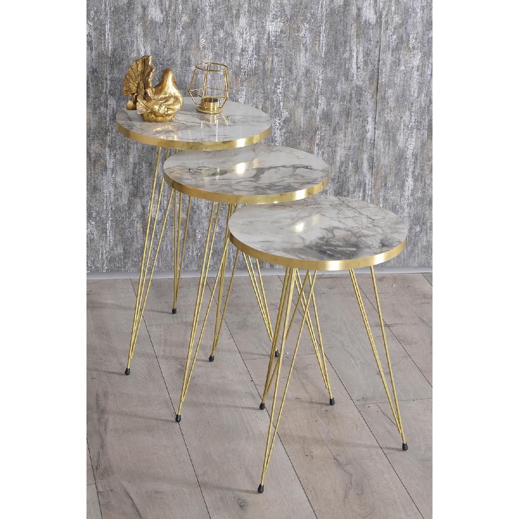 Nesting Table Gold Cream Wire