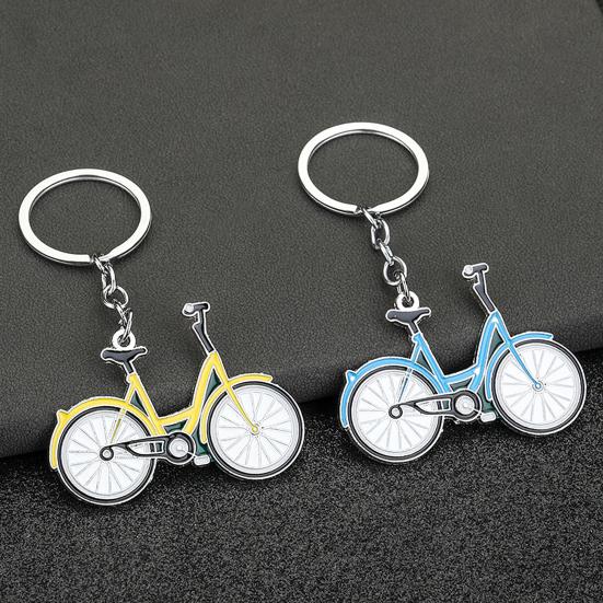 Vintage Fahrradschlüsselanhänger - Zinklegierung Mini-Fahrrad mit Tropfenmalerei, Künstlerisches Radfahrergeschenk für Schlüssel & Rucksäcke