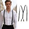 Old Fashion PU Suspenders Belt With 4 Strong Metal Clasp and Y Shape Design For Men Women And Teens Formal Occasion