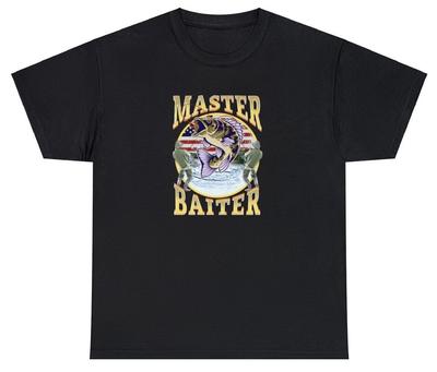 T-shirt Master Baiter Blague de Pêcheur Papa Gag Cadeau Parodie Meme T-shirt Ironique
