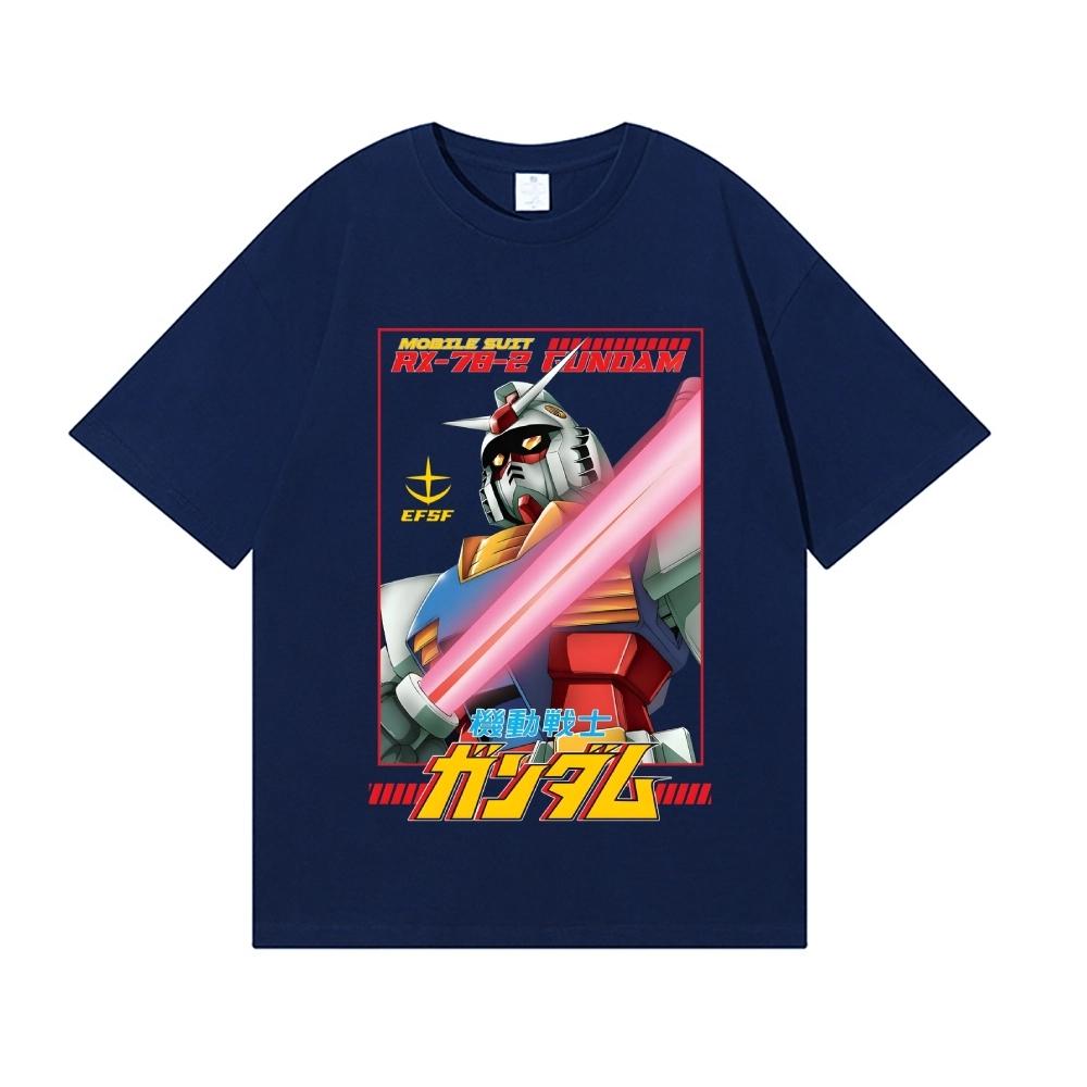 2026 New Gundam Japanese Style Classic Print Tshirt Short Sleeve Tshirt Mens and Womens Tshirt Mens Tops Harajuku
