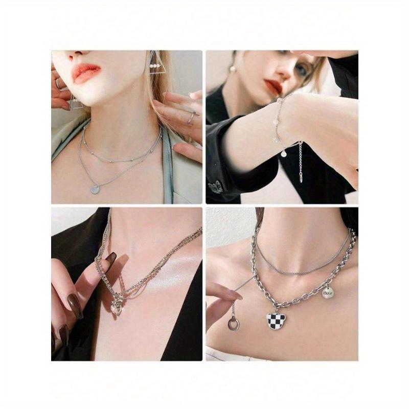 5m/Rolle Halskettenketten-Set für DIY-Schmuckherstellung, enthält 20 Stück Karabinerverschluss & 90 Stück Biegeringe, 1m/Packung ohne Karabinerverschluss & Biegeringe