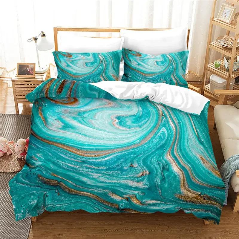 Marble Duvet Cover Set Queen Twin King Modern Abstract Bedding Set Geometric Pattern Comforter Cover For Kids Teens Girls Room