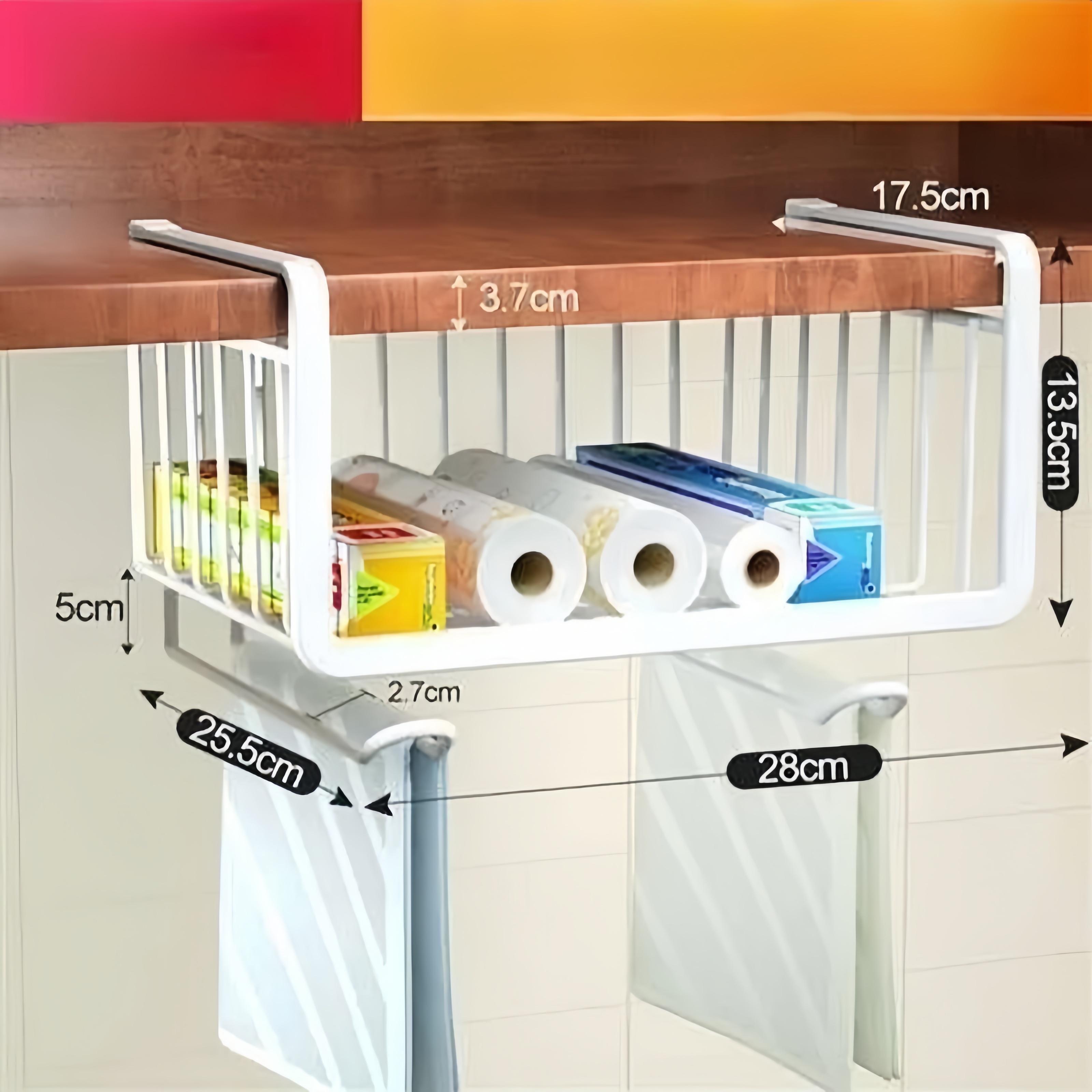 

Кухонная подвесная корзина для шкафа, полка-разделитель, подвесная полка под шкаф, органайзер для шкафа, подвесная полка для хранения белый