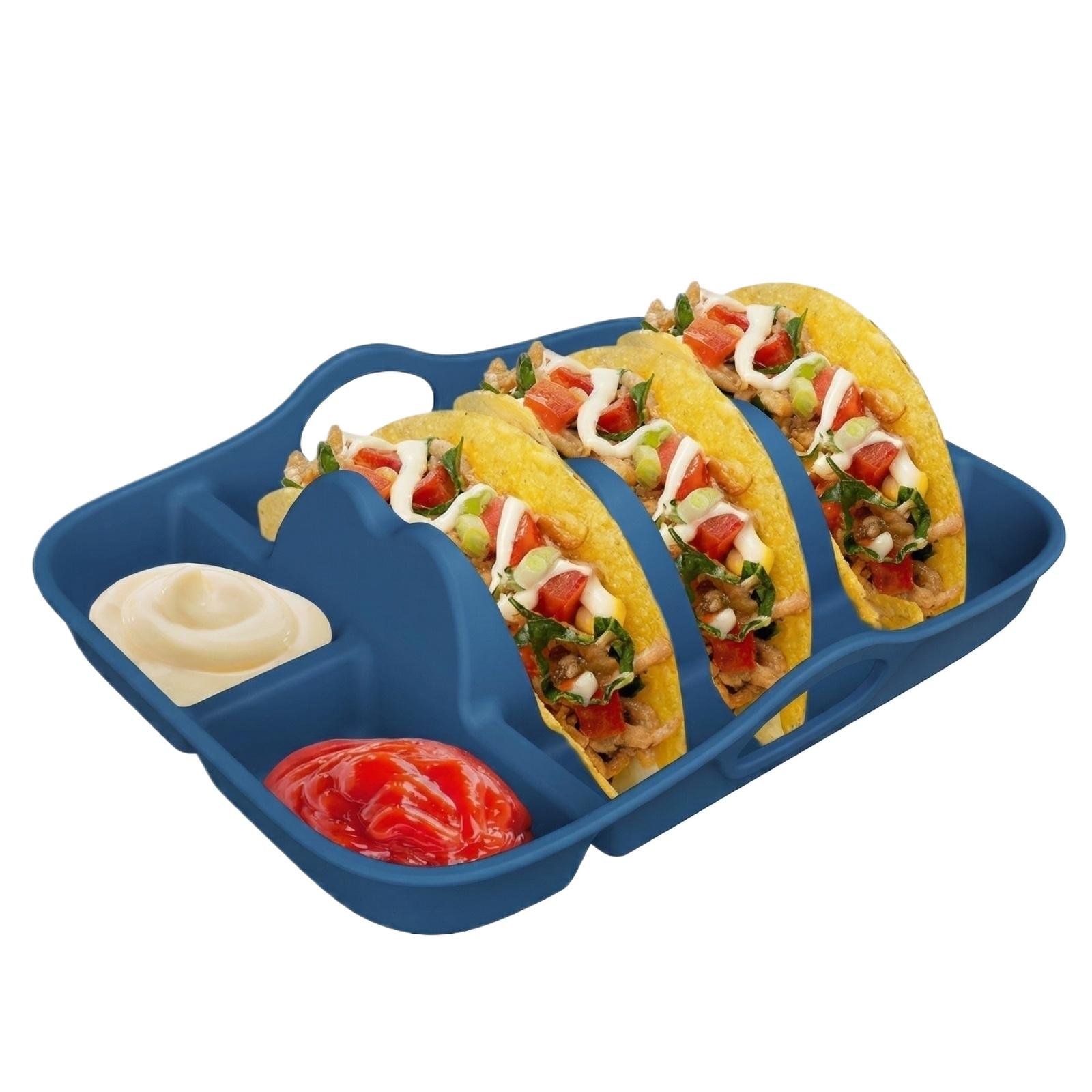 

Taco Shaped Silicone Divided Meal Plate One Size