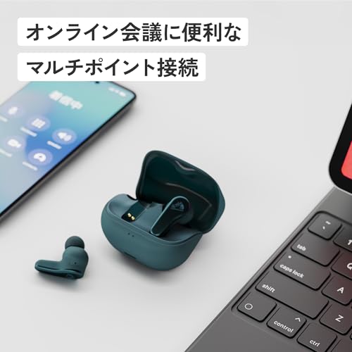 JVC Kenwood Victor Wireless Earphones Bluetooth 6.0 Noise Cancelling LDAC Water-Resistant Teal Green Up to 44 Hours Playback Wireless Charging