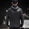 Autumn and winter new men's genuine leather jacket men's hooded sheepskin jacket business casual men's embossed technology