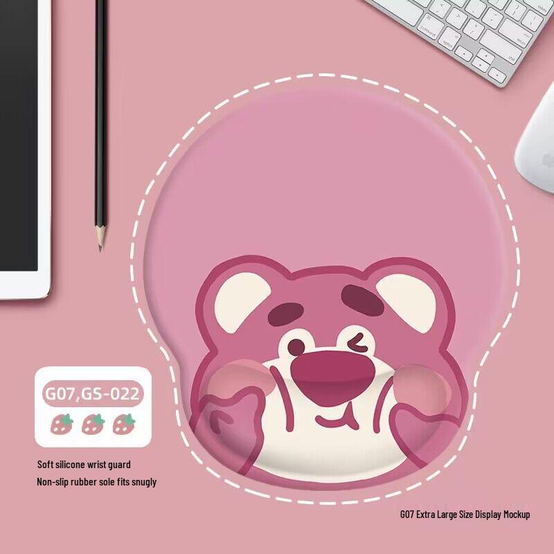 Pacha Dog Rubber Wrist Support Mouse Pad & Cute Keyboard Hand Rest Desk Pad - Ins Style