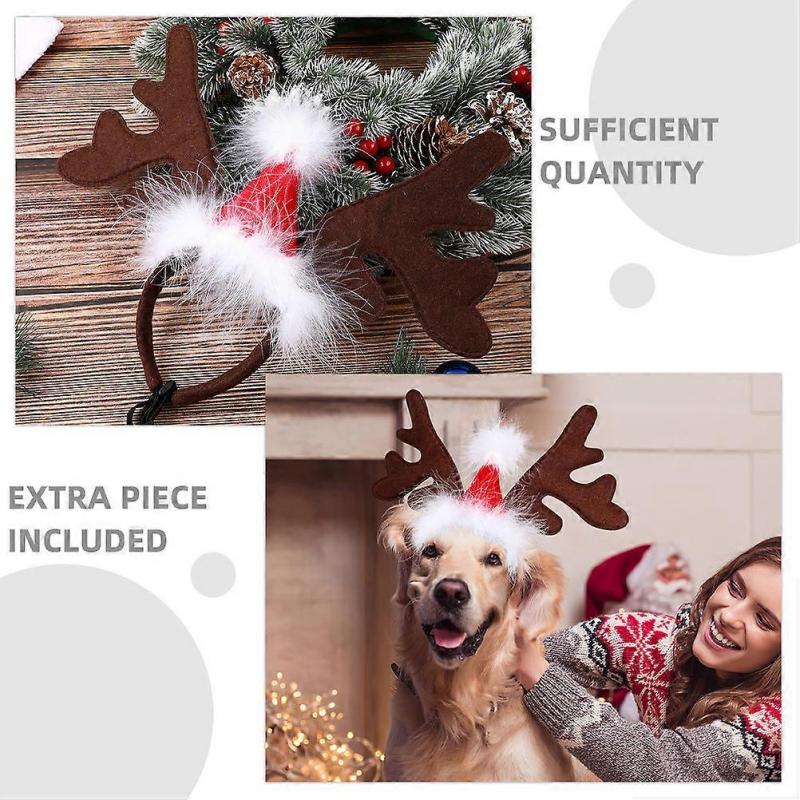 Holiday Pet Headband Pet Christmas Antlers Headband 8Pcs for Costume