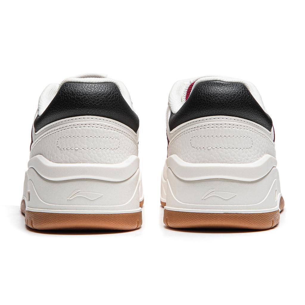 New LiNing Moon White 2.0 Anti Slip And Wear Resistant Breathable Low Top Skateboard Shoes Women's White Red AGCU276-1