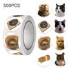 500pcs Cat Emoticon Pack Round Sealing Stickers, Suitable for Stationery Stickers, Gifts, Teachers, Parents Learning Rewards
