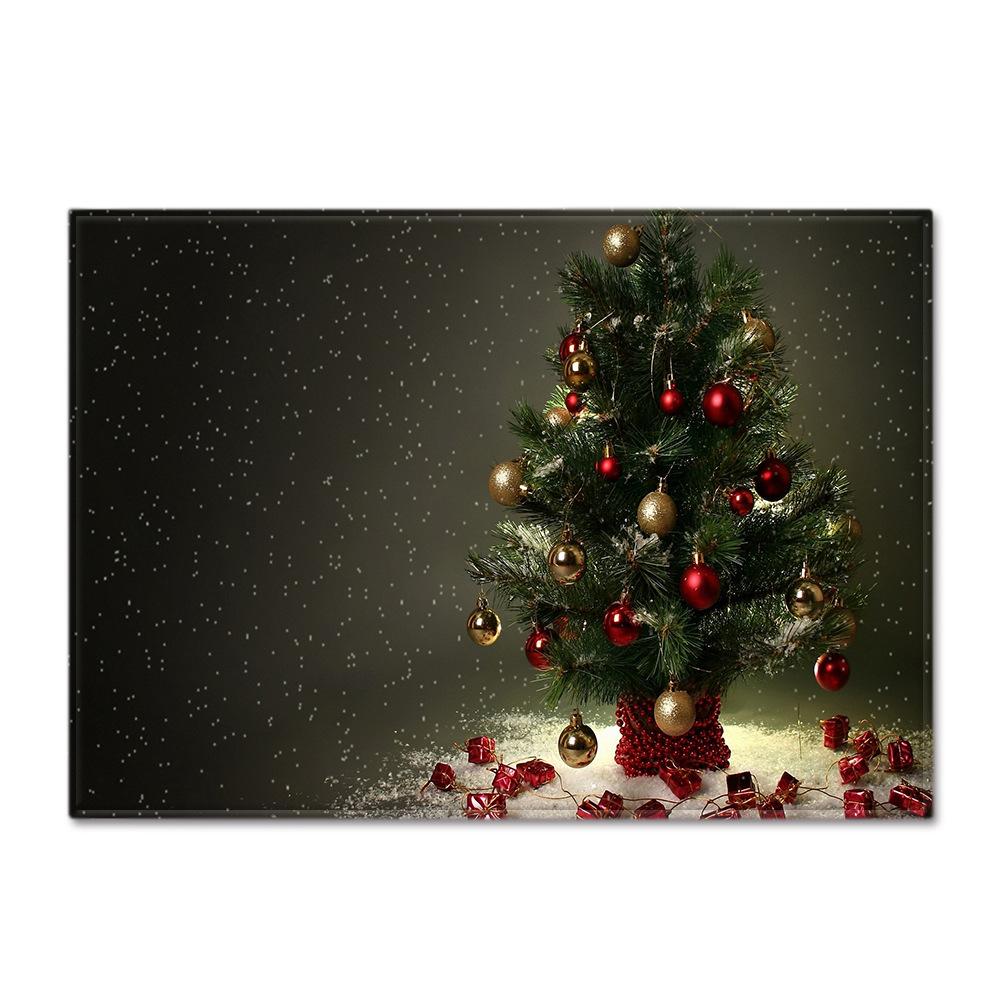 Christmas Tree Living Room Area Rug Christmas Bedroom Carpet Kids Play 3D Carpets Memory Foam Xmas Decor Kitchen Rug Floor Mat