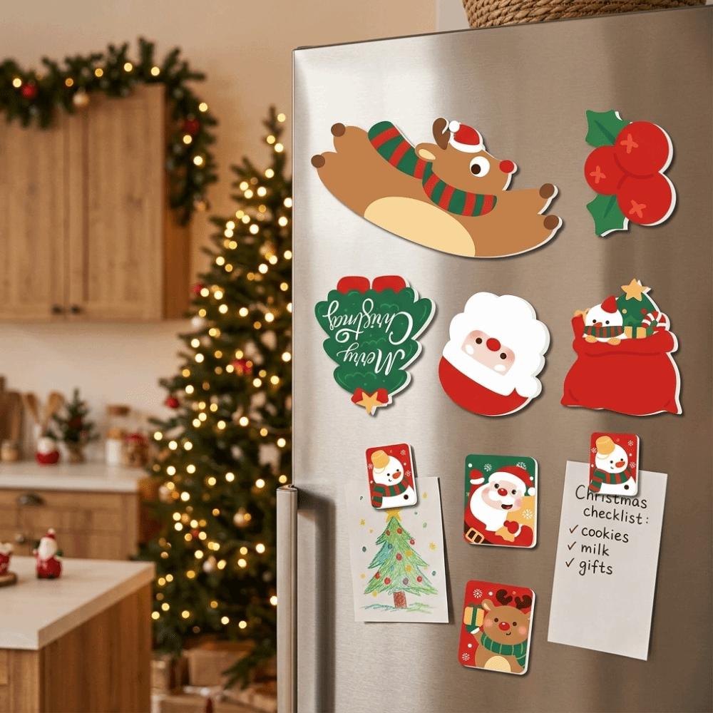 Reindeer Christmas Fridge Magnet Soft Refrigerator Decor Soft Magnetic Sticker Decal  New Year