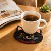 3D Beaded Cat DIY Kit 4Piece Set Handmade Cat Face Coaster Craft Kit with Beads Thread and Instructions for Handmade Projects