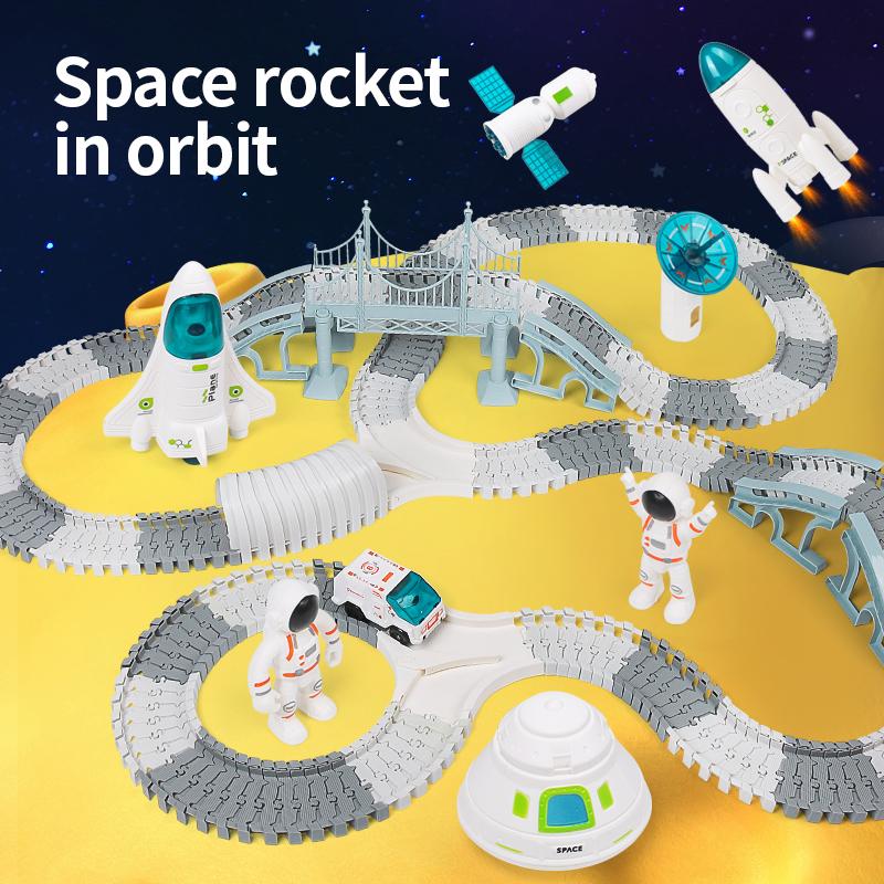 Space Electric Train Toy Train Racing Set Assembly Practice Puzzle Toy Children'S Day Gift Track Toy Car