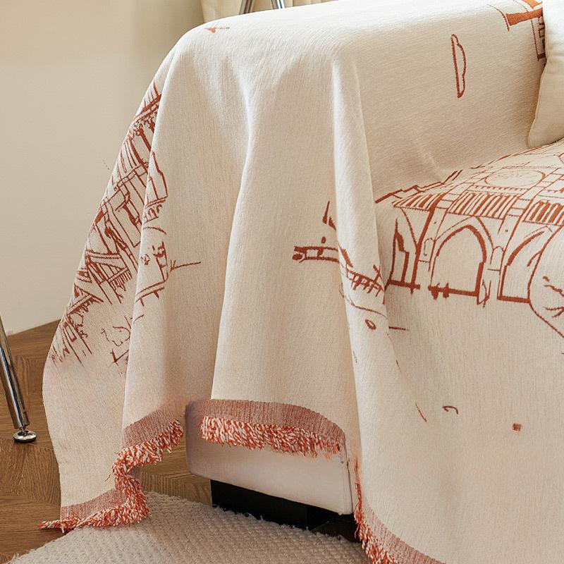 Vysoce kvalitní potah na pohovku ve stylu INS, látkový, žinylkový, proti poškrábání, univerzální potah all-inclusive, univerzální podložka pro čtyři roční období