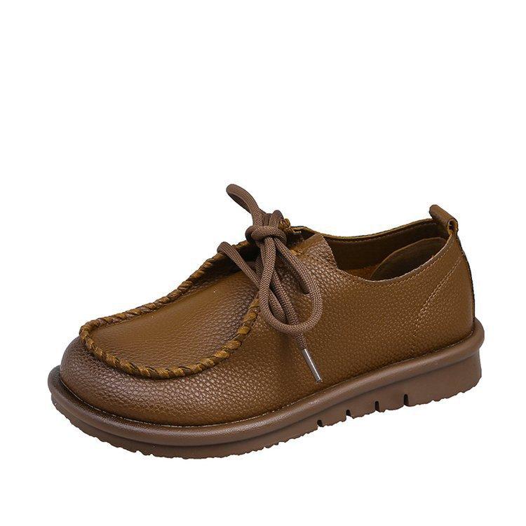 

Летние повседневные туфли на платформе-маффине, женские осенние новые плетеные туфли на шнуровке, ретро, дышащие 40 коричневый