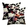 Cow-Printed Pillowcase With A Big Mouthzipper Design, Decorative Pillowcase, 45X45 Cm Pillowcase