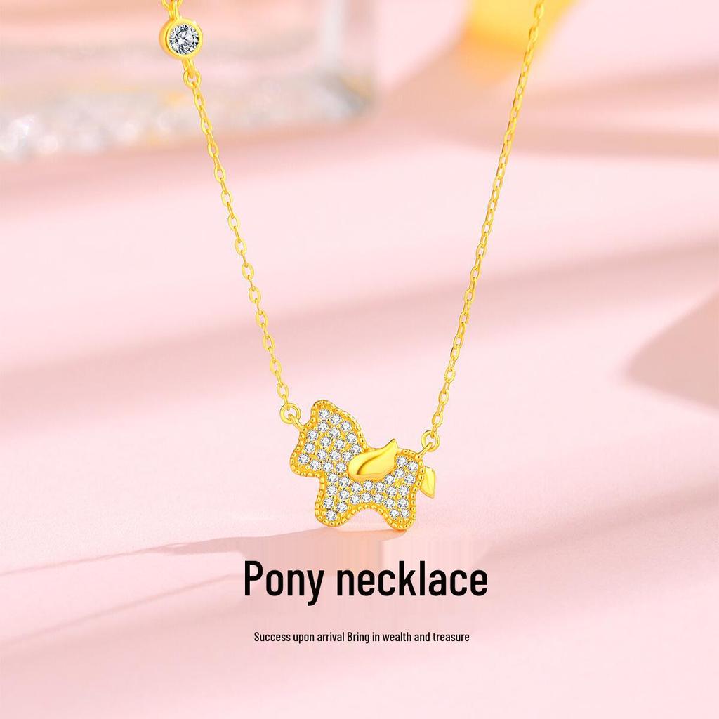 Star City Pony Necklace: Women's S925 Sterling Silver, Luxurious Versatile Design, Clavicle Chain Jewelry
