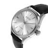 KNIS Automatic Made in Sapphire 10 ATM Water White Black Men's Watch, Japan, Crystal, Resistance, Silver, Leather, KN001-WHBKLE