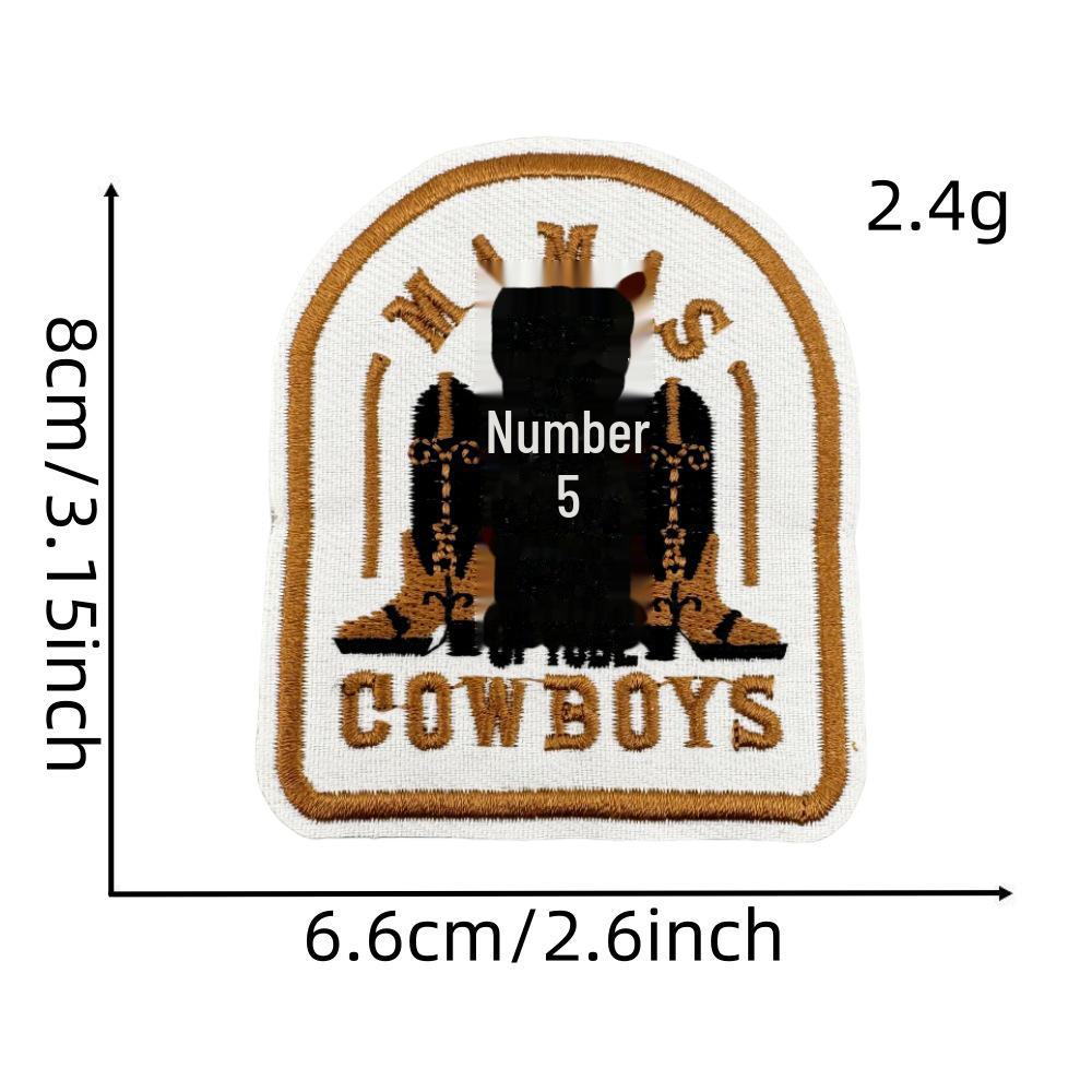 Western Cartoon Boy Denim Iron-On Embroidery Patches for Jackets and Clothing Decor