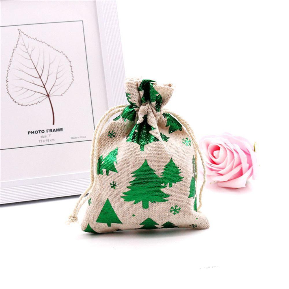 Sack Elk Wedding Favor Food Storage Drawstring Pouch Candy Organizer Merry Christmas Jute Gift Bags