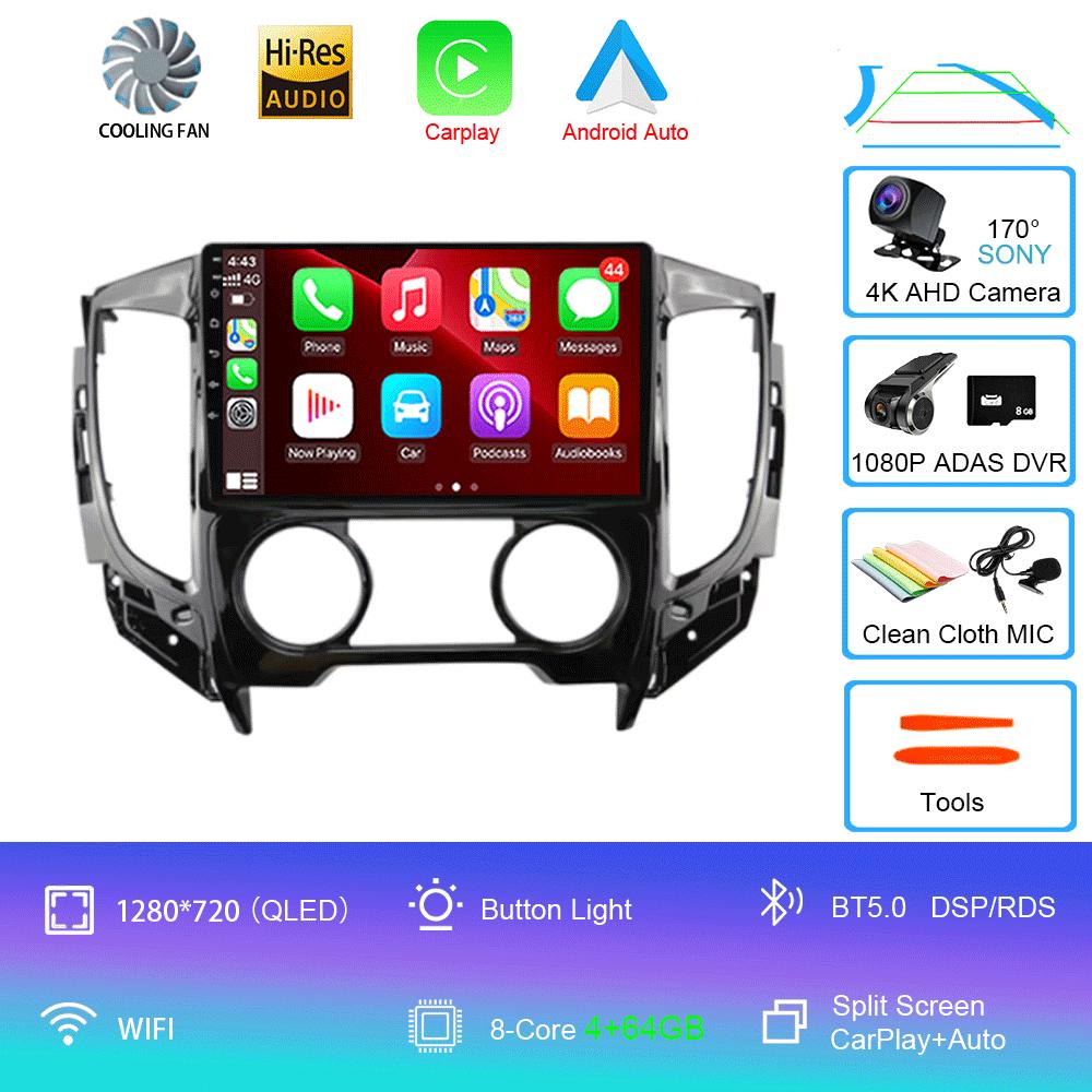 Android 14 Car Radio For Mitsubishi Pajero Sport 3 L200 2015 - 2019 Multimedia Video Player Navigation GPS Carplay Android Auto