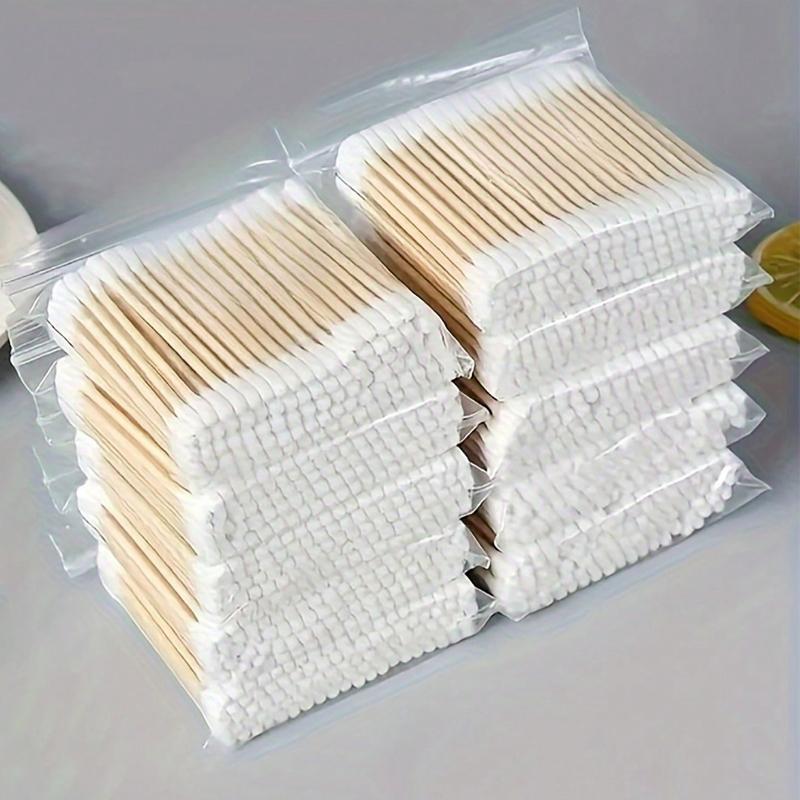 300pcs High Quality Double-Headed Cleaning Swabs Cosmetic Wooden Cleaning Swabs, Beauty And Personal Care Tips, Round Disposable Ear Cleaning Swabs