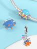Charm Bead Charms Plata Plane UFO Travel Gift copper Plated Ideal For Charm Bead Charms copper Plated Authentic Bracelets for Jewellery Making