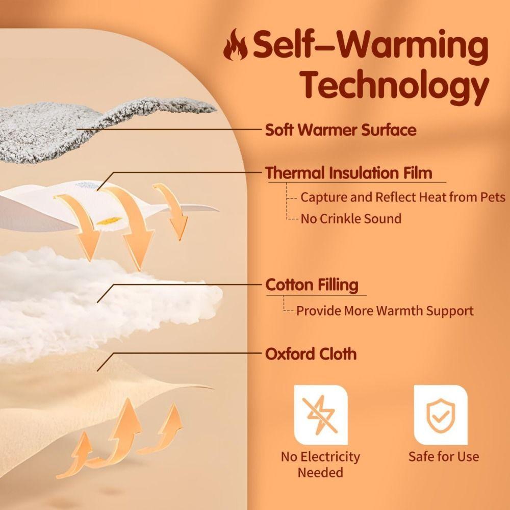Super Soft Self-Heating Pet Pads Extra Warm Self-Warming Cat Bed Heating Pet Kennel Pad Sofa
