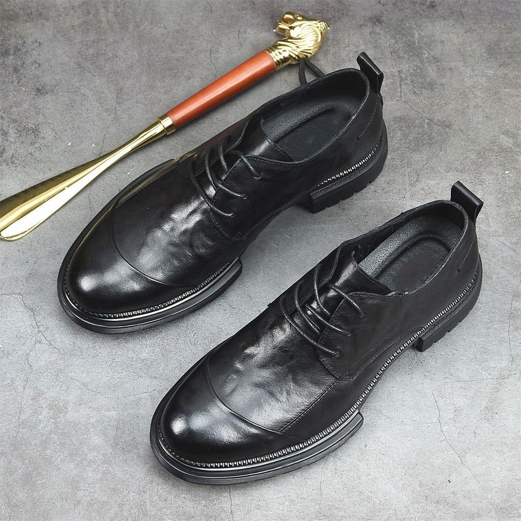Trendy Youth Versatile Breathable British Wear-resistant New Men's Business Casual Leather Soft-soled Formal Shoes