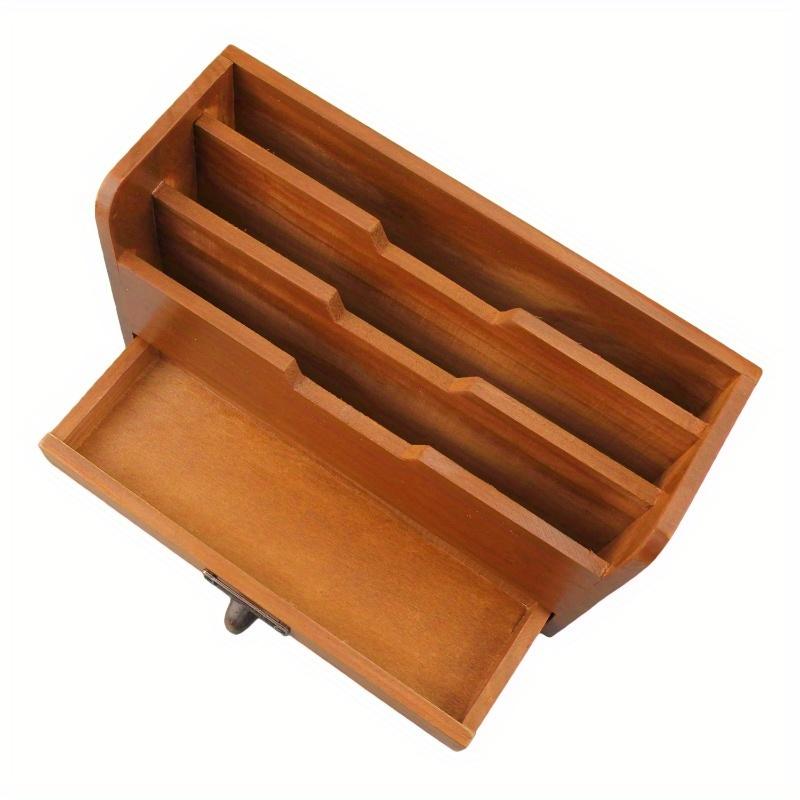 1pc Vintage Madeira Desktop Gaveta Caixa de Armazenamento para Mantimentos Material de Escritório Caixa de Classificação de Arquivos Caixa de Armazenamento de Madeira