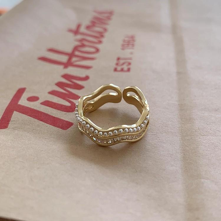 Elegant Korean Style Chic Ring For Women Adjustable Copper Geometric Design Ideal For Fashionable Everyday Wear