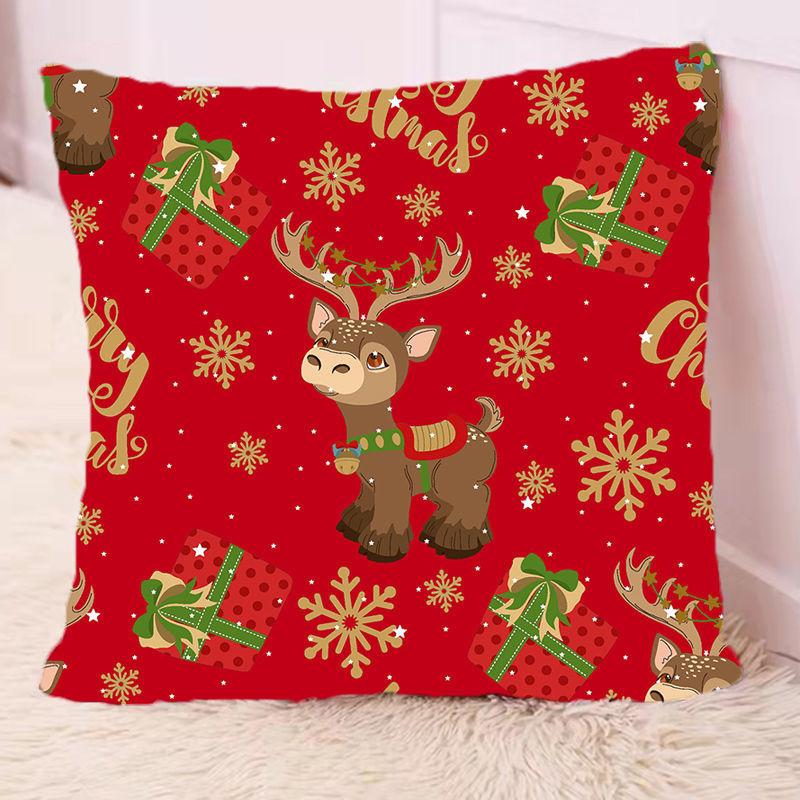 Kerstvakantie kussen schattige eland woonkamer bank kussen creatief internet beroemdheid kussen kamer kantoor decoratie (kussensloop + kussenkern 1 stuks)