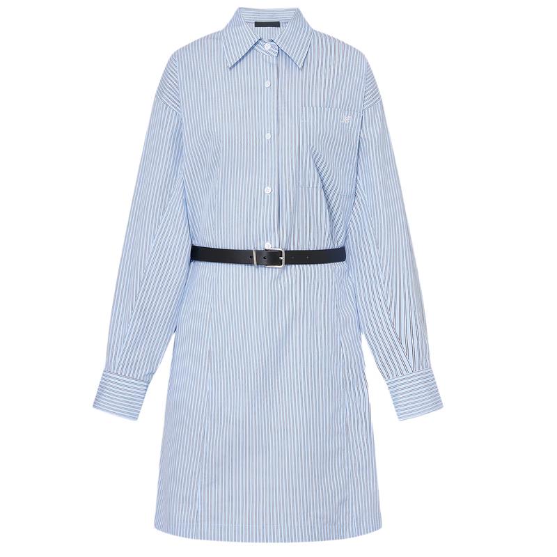 

MO&Co. Women s Striped Cotton Shirtdress with Belt L (170)