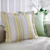 Pure Cotton Striped Plaid Print Large Pillow Cover Soft Breathable Sofa Square Throw Pillow Case Detachable Washable Home Decor
