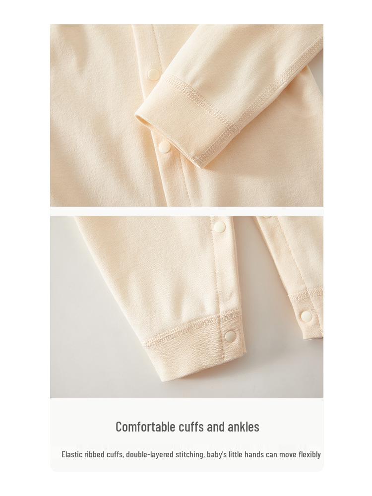 Autumn/Winter Pure Cotton Baby Romper – Long Sleeve Boneless Newborn Onesie for Spring