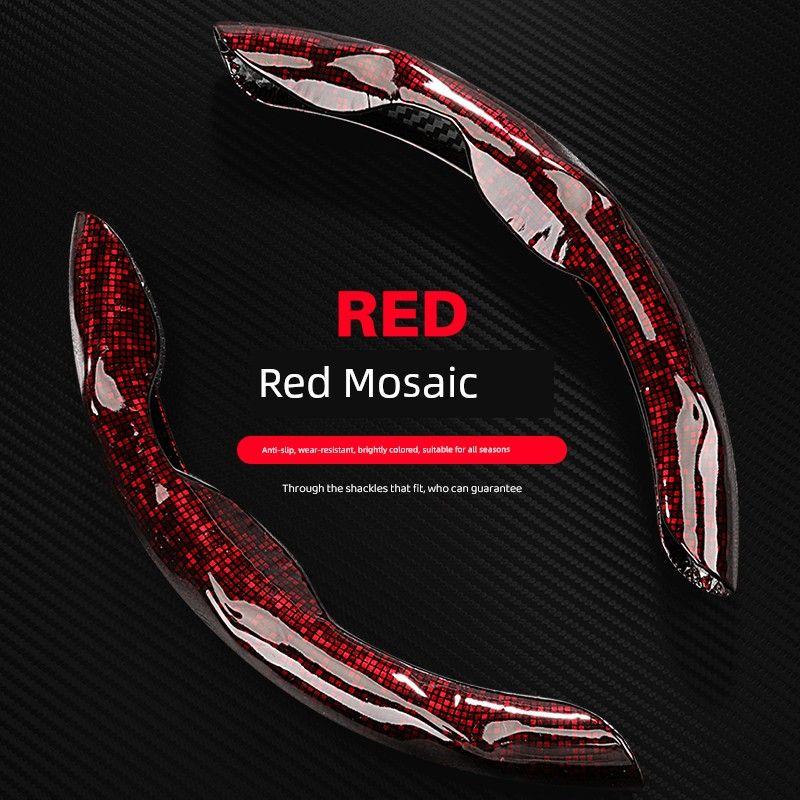 Car Steering Wheel Cover Ultra-Thin Luxury High end Colorful Mosaic Four Seasons Universal Non-Slip Card Handle Cover for Men and Women