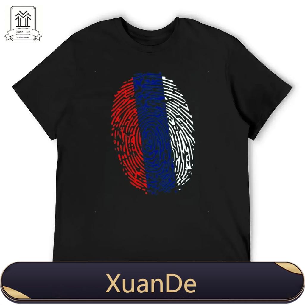 2024 Custom Printed Shirts Fingerprint Russia Flag T-shirt Crewneck Campaign Tees Casual Graphic Leisure Humor