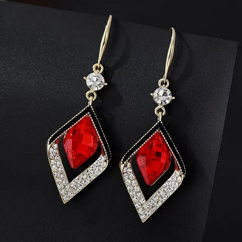 Fashion Temperament Sweet Flower Stud Earrings Women's Red Bow Flower Earrings Versatile Exquisite Daily Atmosphere Earrings