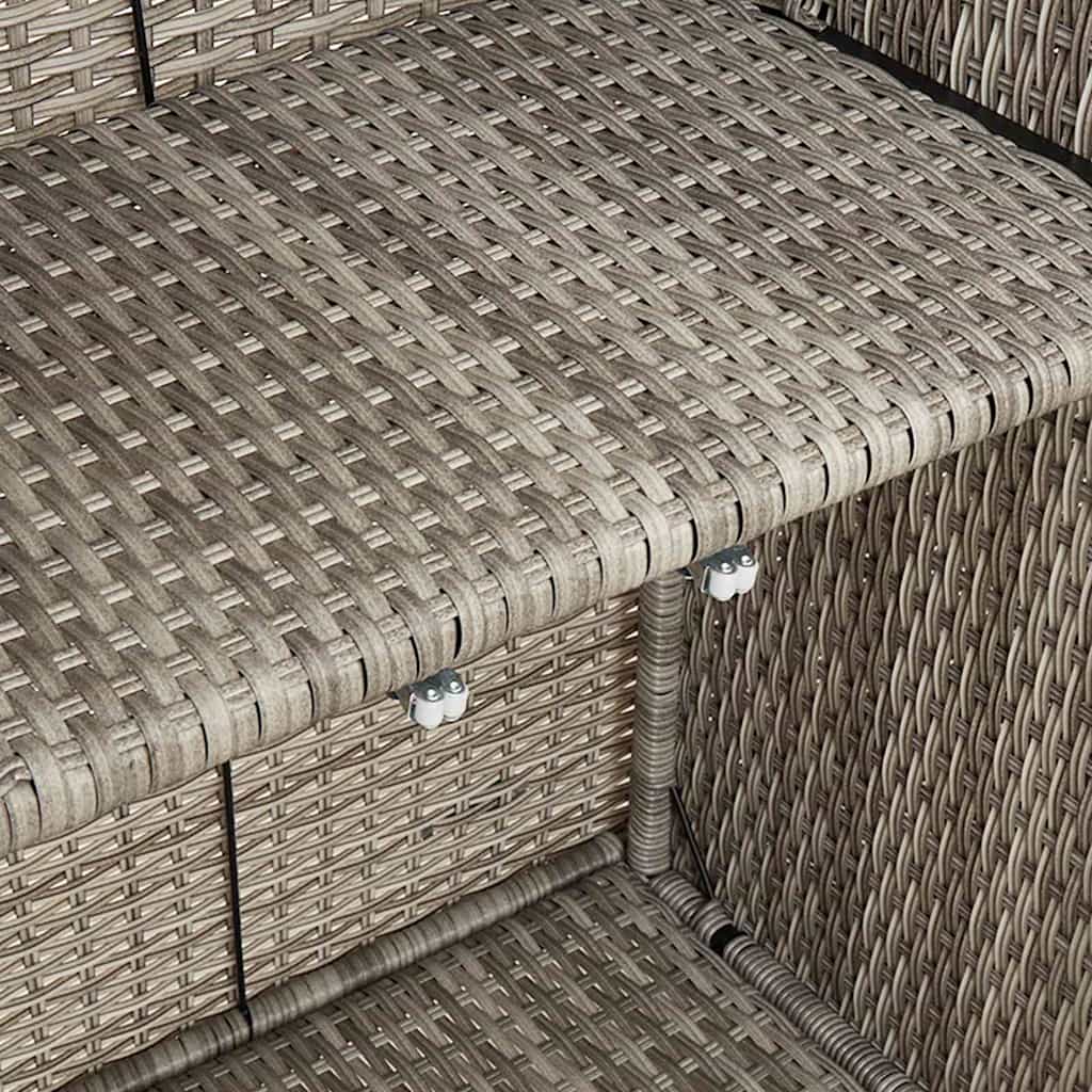 Storage Cabinet with Door Light Grey 100 x 36 x 102 cm Rattan