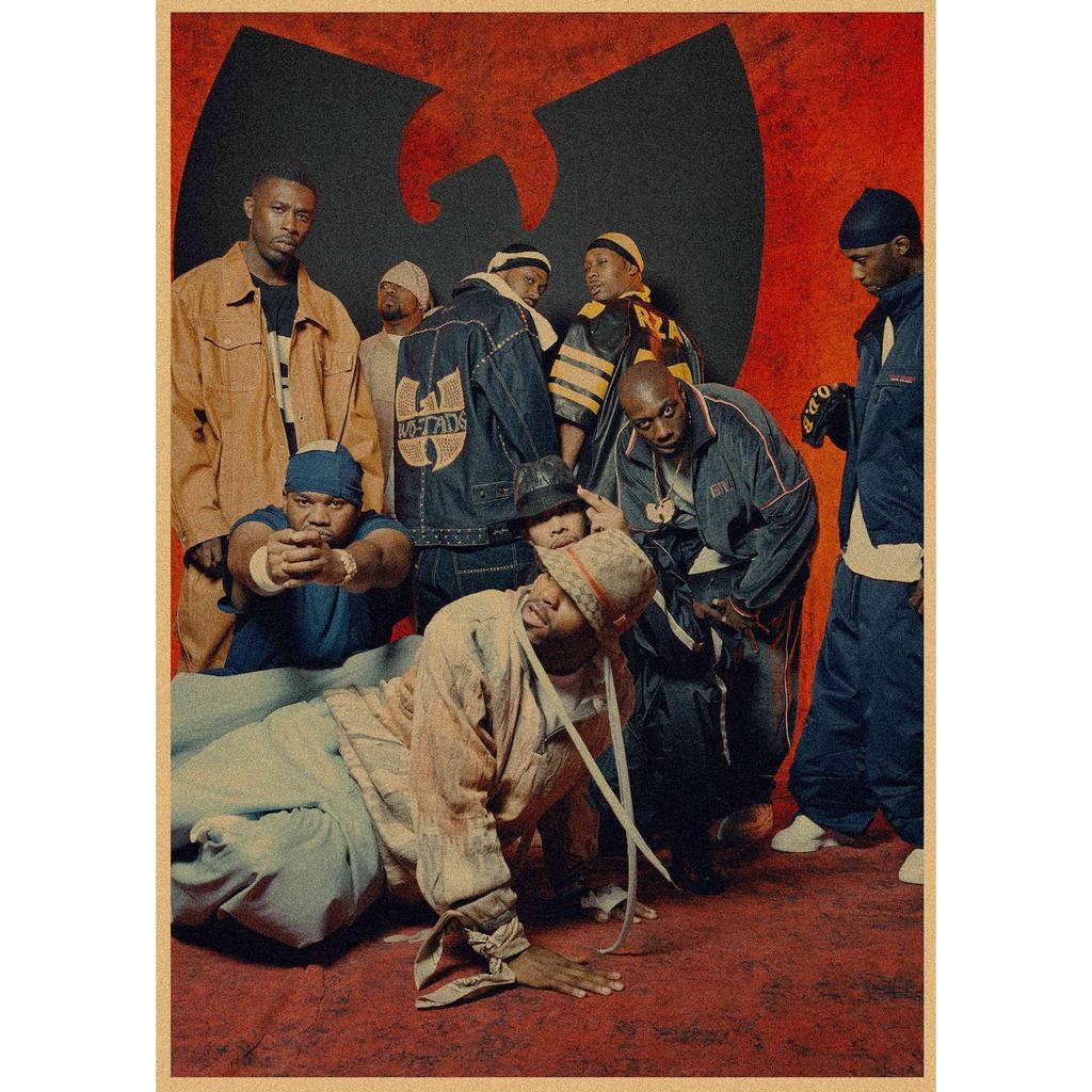 Wudang Style Wu Tang Clan Retro Kraft Paper Poster for Bar/Cafe