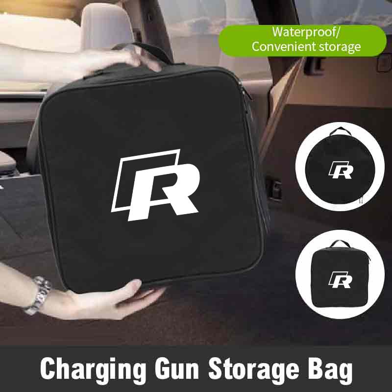 BIG1 Car Charging Gun Bag Oxford Cloth Gun Cables Storage Box Auto Accessories For Volkswagen VW Scirocco Jetta Beetle Golf Passat