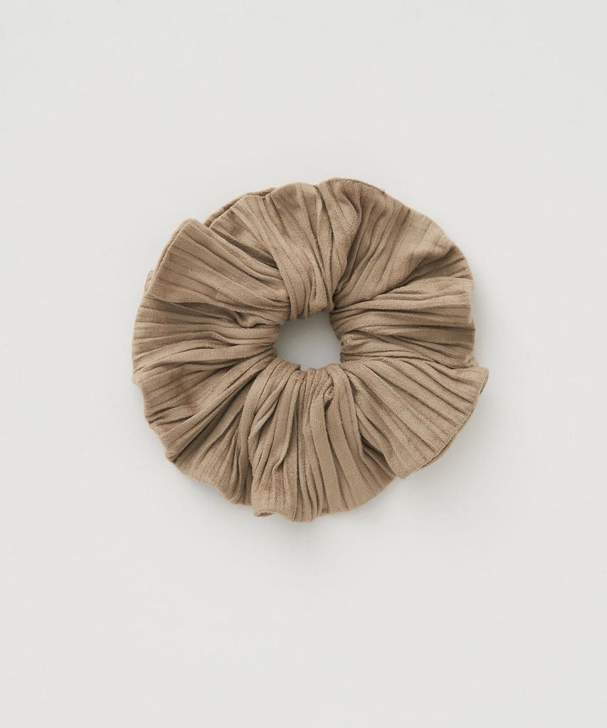 Therye Suede Pleats Scrunchie(Beige)